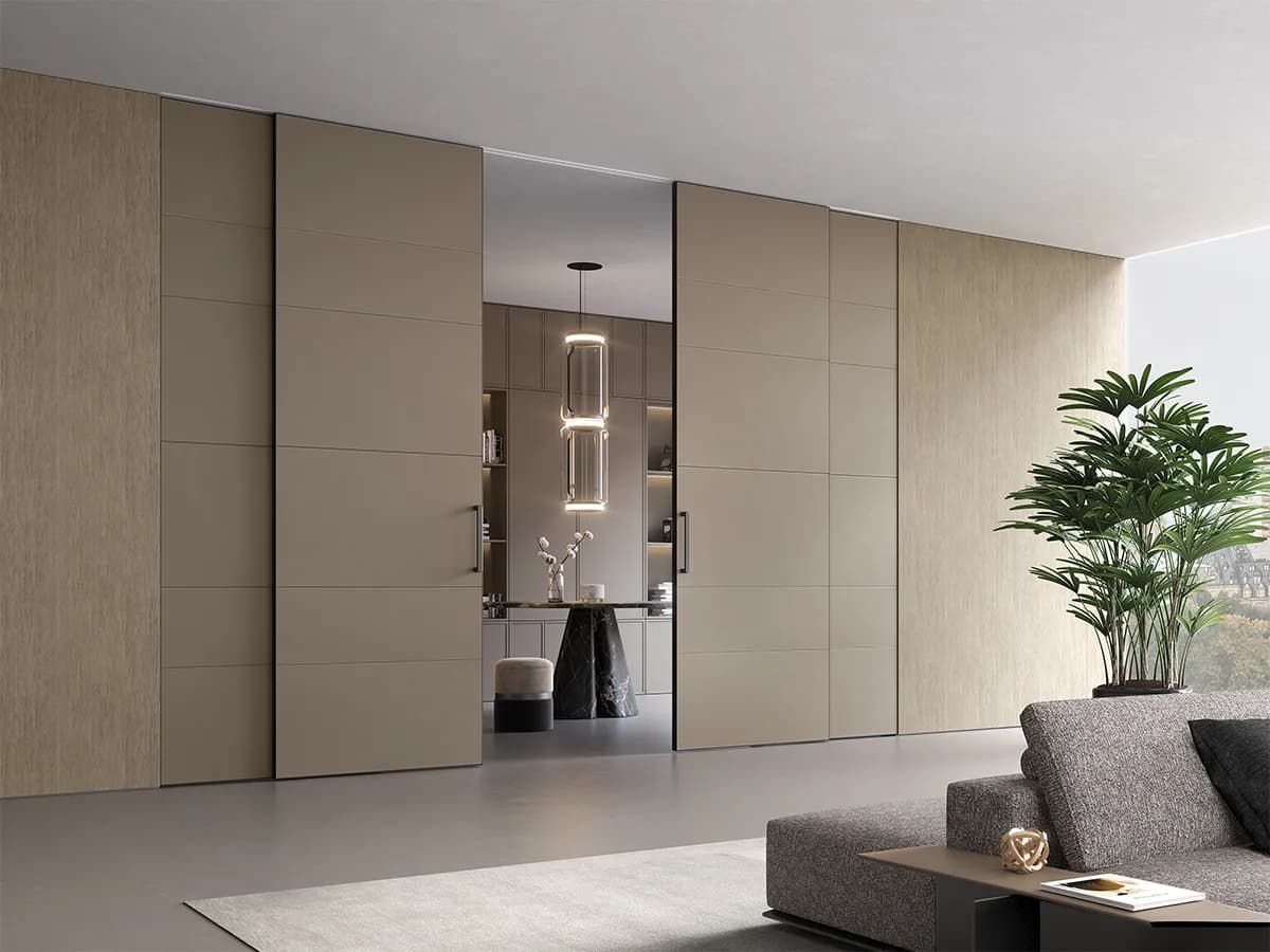 Sliding doors integrated into wall paneling thumbnail 4