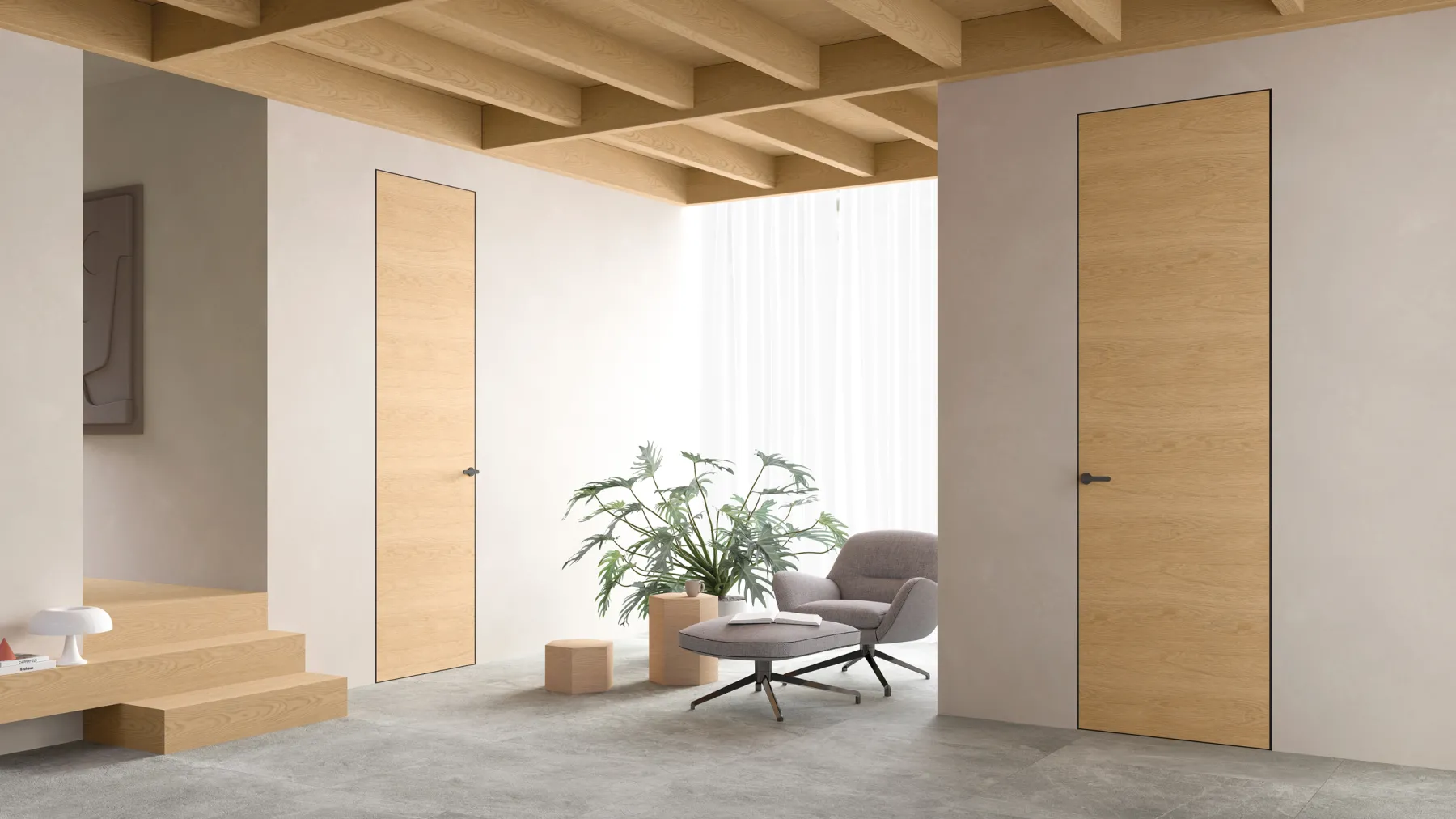 Flush-to-wall doors