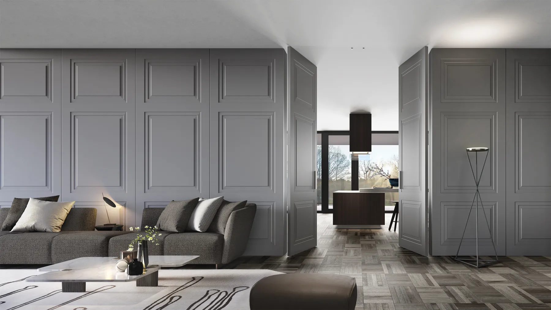 Pantographed and decorated wall paneling