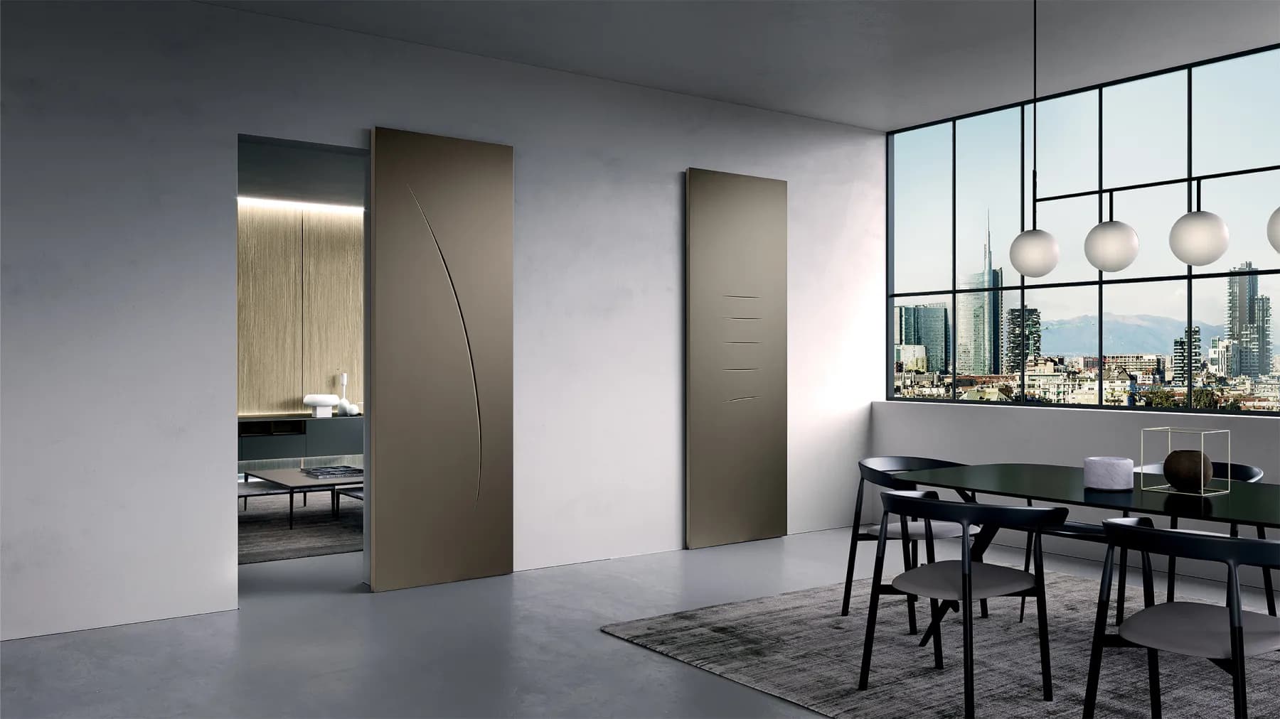 Wall-sliding doors