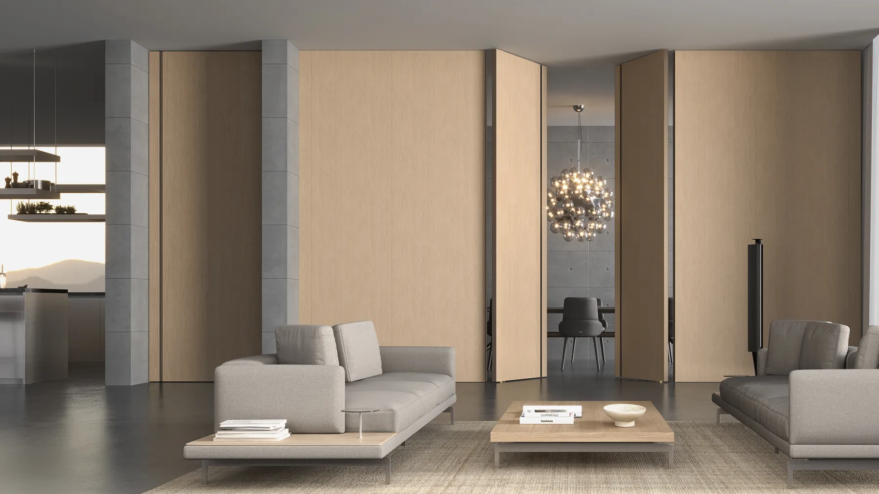 Pivot doors with flush frame